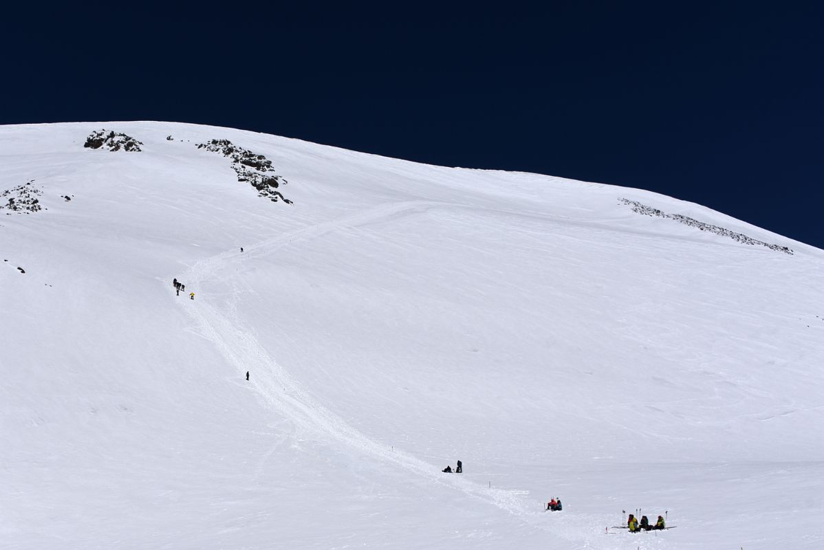 08C Steep Climb And Then Traverse Up Mount Elbrus West Peak From The Saddle